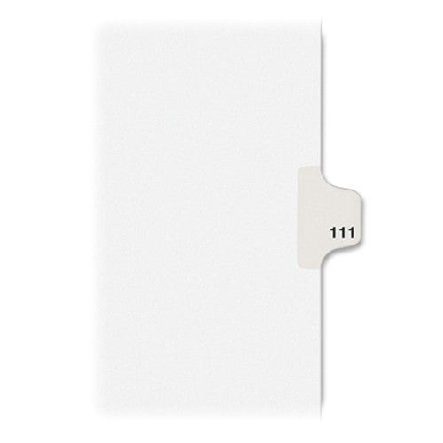 Avery Consumer Products Numeric Divider, "111", Side Tab, 11"x8-1/2", 25/PK, White