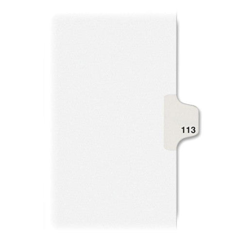 Avery Consumer Products Numeric Divider, "113", Side Tab, 11"x8-1/2", 25/PK, White