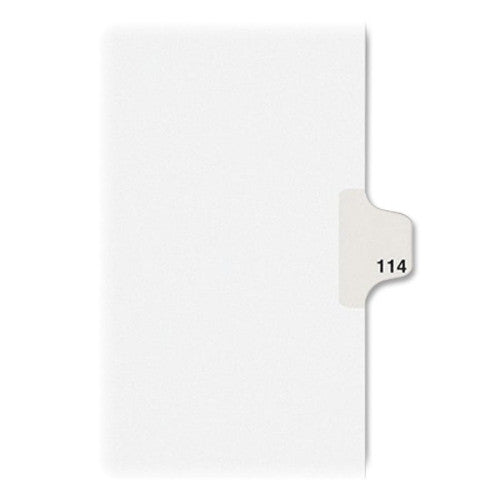 Avery Consumer Products Numeric Divider, "114", Side Tab, 11"x8-1/2", 25/PK, White