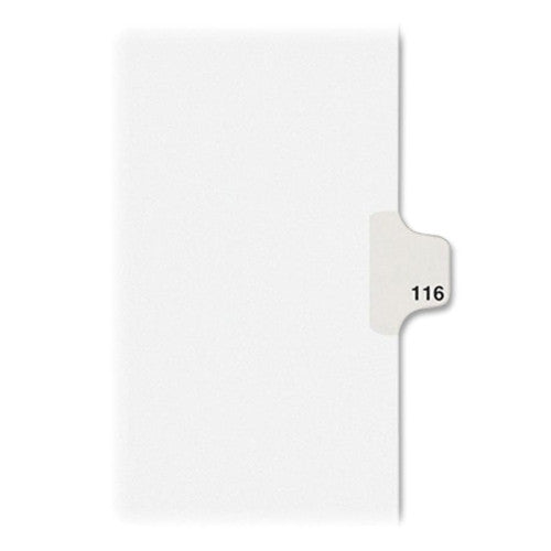 Avery Consumer Products Numeric Divider, "116", Side Tab, 11"x8-1/2", 25/PK, White