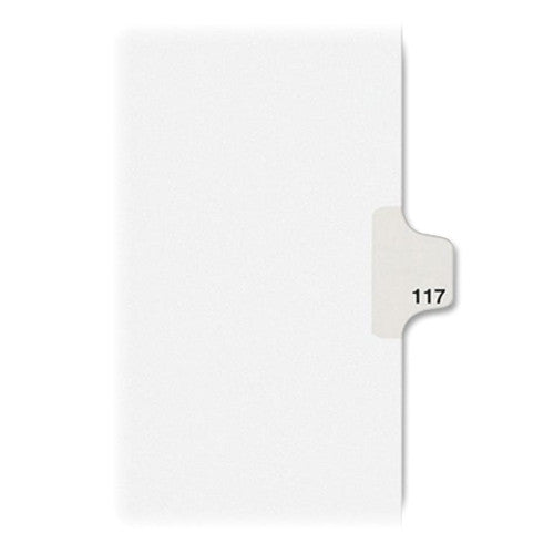 Avery Consumer Products Numeric Divider, "117", Side Tab, 11"x8-1/2", 25/PK, White