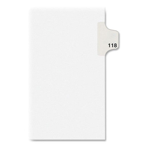 Avery Consumer Products Numeric Divider, "118", Side Tab, 11"x8-1/2", 25/PK, White