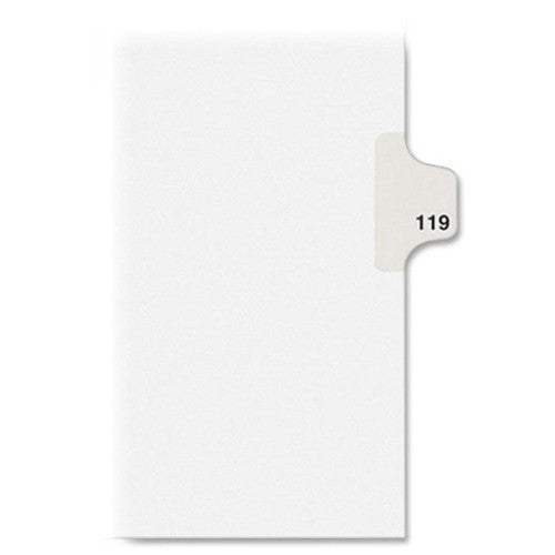 Avery Consumer Products Numeric Divider, "119", Side Tab, 11"x8-1/2", 25/PK, White