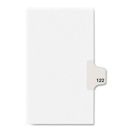 Avery Consumer Products Numeric Divider, "122", Side Tab, 11"x8-1/2", 25/PK, White