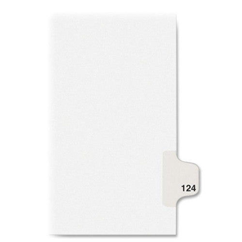 Avery Consumer Products Numeric Divider, "124", Side Tab, 11"x8-1/2", 25/PK, White