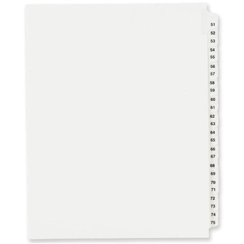 Avery Consumer Products Index Dividers, Exhibit 51-75, Side Tab, 25/ST, WE