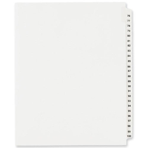 Avery Consumer Products Index Dividers, Exhibit 76-100, Side Tab, 25/ST, WE