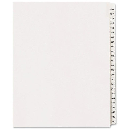 Avery Consumer Products Index Dividers, Side Tab, 326-350, 8-1/2"x11", White