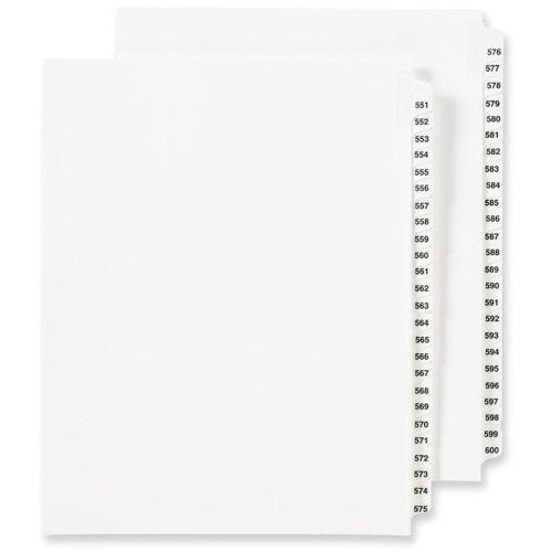 Avery Consumer Products Index Dividers, Exhibit 551-600, Side Tab, 25/ST, WE