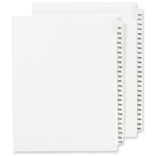 Avery Consumer Products Index Dividers, Exhibit 751-800, Side Tab, 25/ST, WE