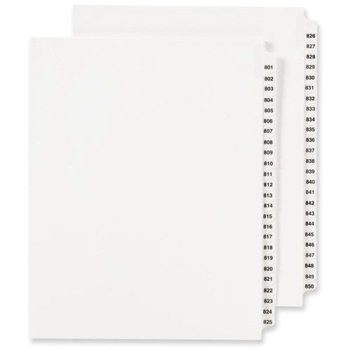 Avery Consumer Products Index Dividers, Exhibit 801-850, Side Tab, 25/ST, WE