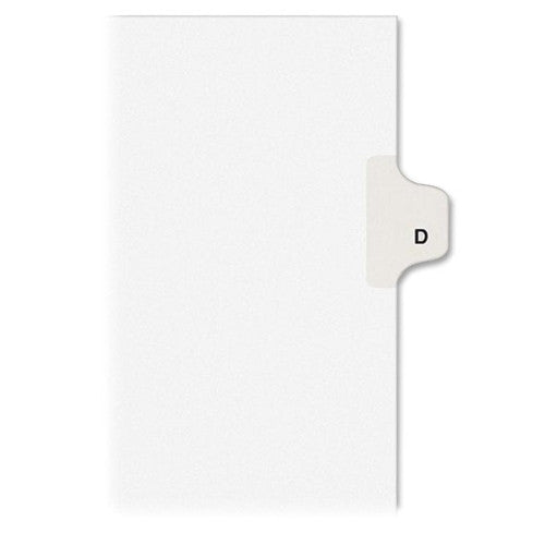 Avery Consumer Products Legal Divider W/Letter "D", Side Tab, 11"x8-1/2", 25/PK