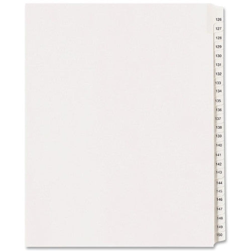 Avery Consumer Products Collated Dividers, 126-150, Side Tab, 11"x8-1/2", 25/Set, WE