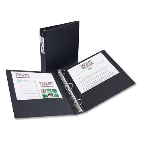 Avery Consumer Products Economy Ring Binder W/Labelholder, 1-1/2" Capacity, Black