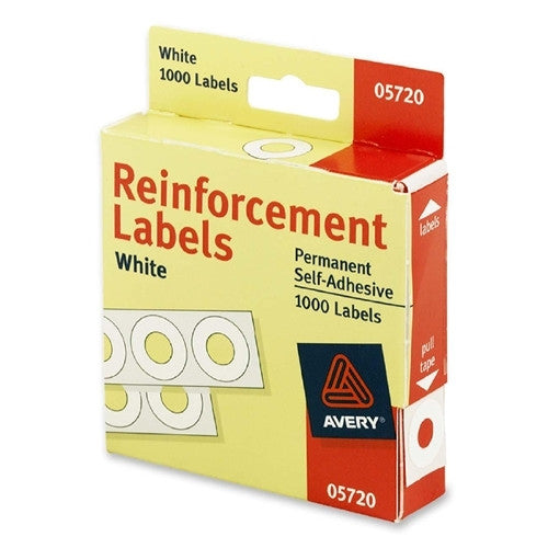 Avery Consumer Products Reinforcements, 1/4" Diameter, 1000/PK White