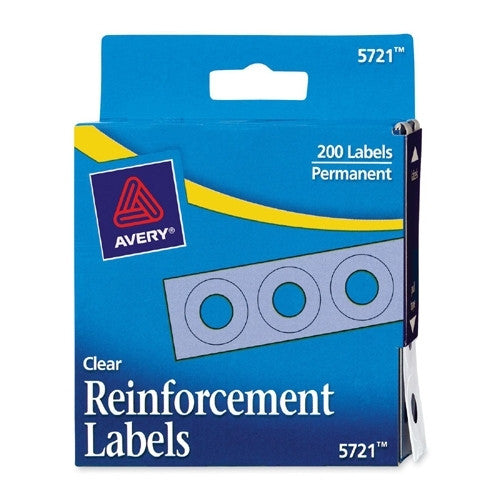 Avery Consumer Products Reinforcements, 1/4" Diameter, 200/PK, Clear