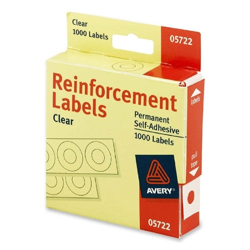 Avery Consumer Products Reinforcements, 1/4" Diameter, 1000/PK, Clear