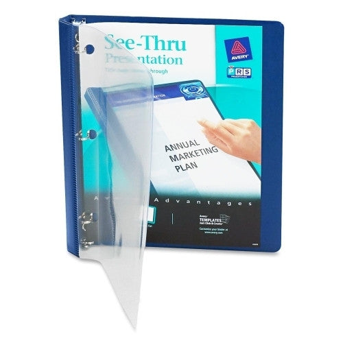 Avery Consumer Products 3 Ring View Binder, 1/2" Capacity, 11"x8-1/2", Blue