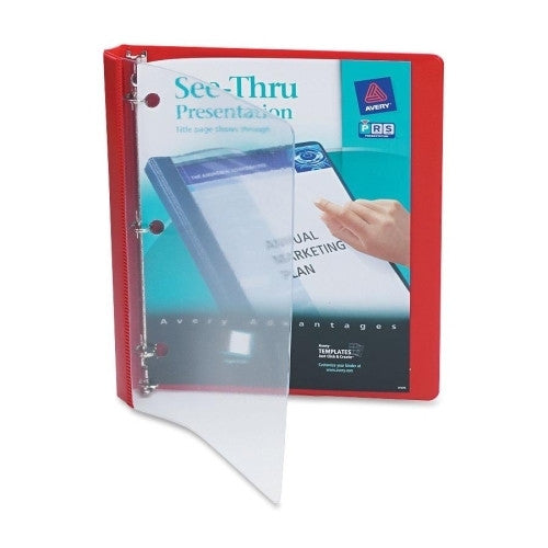 Avery Consumer Products 3 Ring View Binder, 1/2" Capacity, 11"x8-1/2", Red