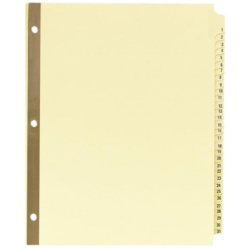 Avery Consumer Products Laminated Tab Dividers,3-HP, Numerical 1-31, 11"x8-1/2",Buff