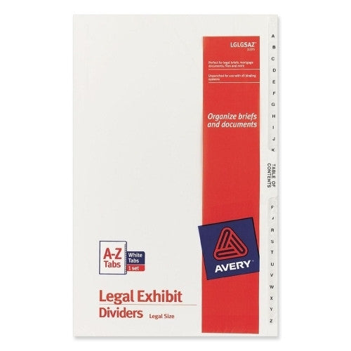 Avery Consumer Products Index Dividers,A-Z,w/Table of Content,8-1/2"x14", 26/ST,WE