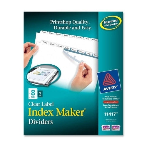 Avery Consumer Products Index Maker, Laser, Punched, 8-Tab, 8/ST, White