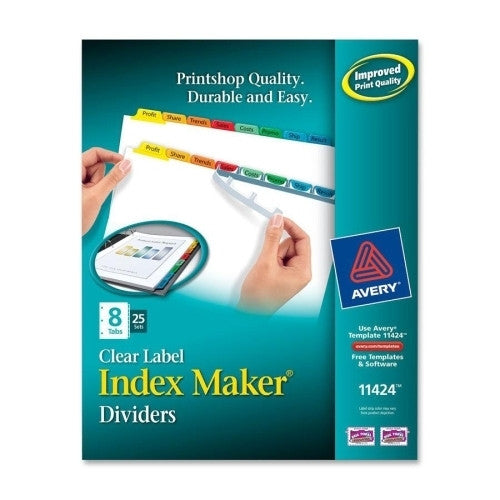 Avery Consumer Products Index Maker, Laser/Inkjet, 8 Tab, 25-Set, Multicolor