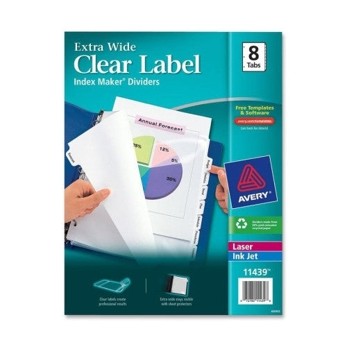 Avery Consumer Products Index Maker Extra-Wide Tab Dividers, 8-Tab, White