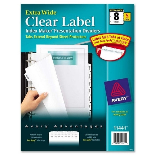 Avery Consumer Products Index Maker Extra-Wide Tab Dividers, 8-Tab, 5/ST, White