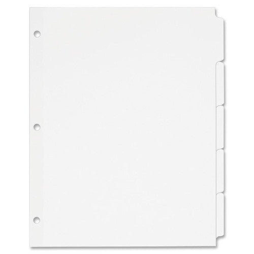 Avery Consumer Products Non-Laminated Tab Dividers, 5-Tab, 11"x8-1/2", White