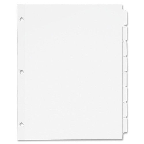 Avery Consumer Products Non-Laminated Tab Dividers, 8-Tab, 11"x8-1/2", White