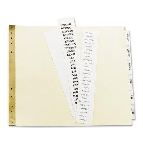 Avery Consumer Products Data Binder Tab Dividers, 11-HP, 9-1/2"x11", 6-Clear Tabs