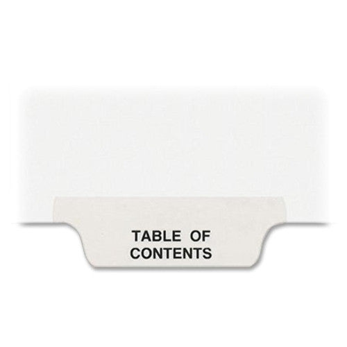 Avery Consumer Products Divider, "Table of Contents", 8-1/2"x11", 25/PK, White