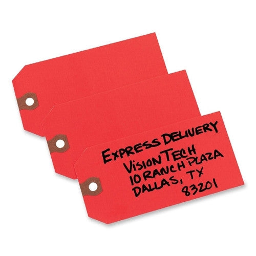 Avery Consumer Products Shipping Tag, No 5, Plain, 4-3/4"x2-3/8", 1000/BX, Red