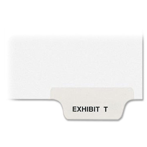 Avery Consumer Products Divider, "Exhibit T", Bottom Tab, 8-1/2"x11", 25/PK, White