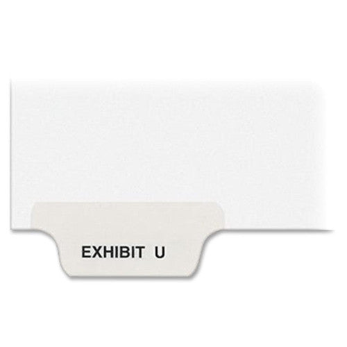 Avery Consumer Products Divider, "Exhibit U", Bottom Tab, 8-1/2"x11", 25/PK, White