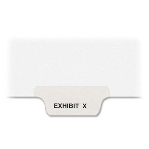 Avery Consumer Products Divider, "Exhibit X", Bottom Tab, 8-1/2"x11", 25/PK, White