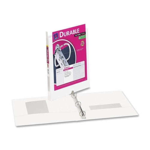 Avery Consumer Products Durable View Binder, 1/2" Cap, 11"x8-1/2", White