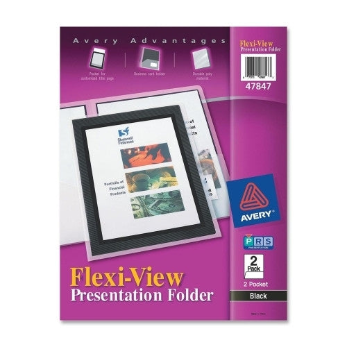 Avery Consumer Products 2-Pocket Folder, With Front Window, Letter-Size, 2/PK, Black