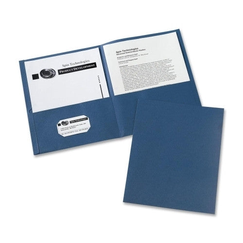 Avery Consumer Products Two Pocket folder, 8-1/2"x11",20 Sht Cap., 25/BX, Dark Blue