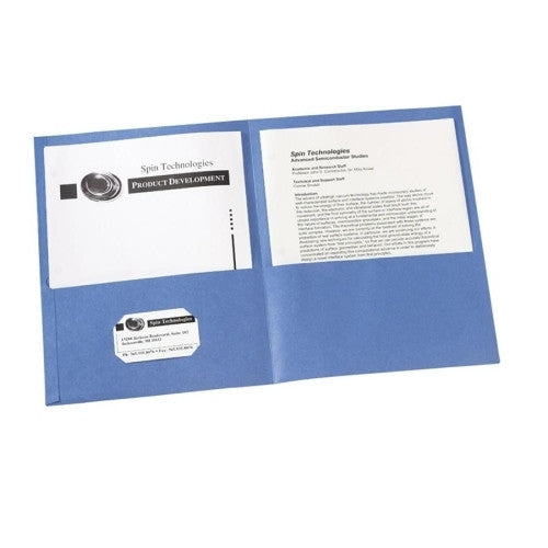 Avery Consumer Products Two Pocket folder, 8-1/2"x11",20 Sht Cap., 25/BX, Light Blue