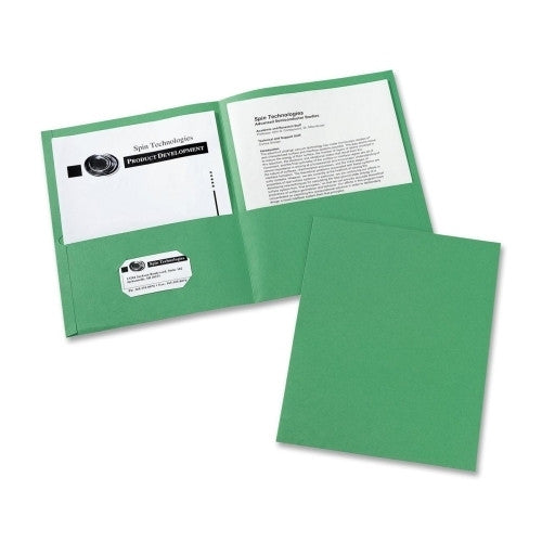 Avery Consumer Products Two Pocket folder, 8-1/2"x11",20 Sht Cap., 25/BX, Green