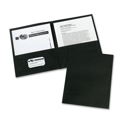 Avery Consumer Products Two Pocket folder, 8-1/2"x11",20 Sht Cap., 25/BX, Black