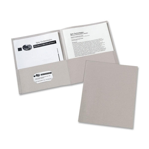 Avery Consumer Products Two Pocket folder, 8-1/2"x11",20 Sht Cap., 25/BX, Gray