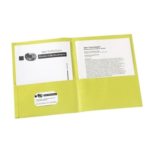 Avery Consumer Products Two Pocket folder, 8-1/2"x11",20 Sht Cap., 25/BX, Yellow