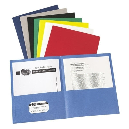 Avery Consumer Products Two Pocket folder, 8-1/2"x11",20 Sht Cap., 25/BX, Assorted