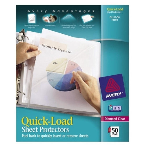 Avery Consumer Products Quick Load Sheet Protectors,50/BX,8-1/2"x11",Nonglare