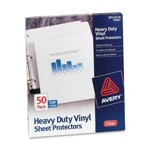 Avery Consumer Products Sheet Protectors,Top-Load,3 Hole,11"x8-1/2",50 Sht,Clear