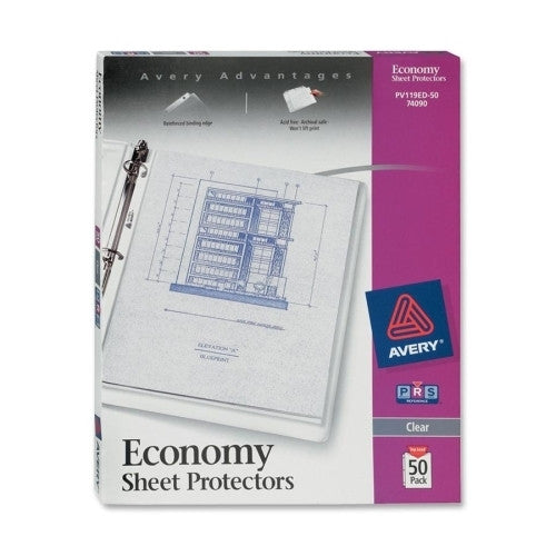 Avery Consumer Products Sheet Protectors, 3HP, Top-Load, 11"x8-1/2", 50/BX, Clear