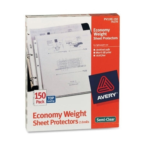 Avery Consumer Products Sheet Protectors,Economy Weight,11"X8-1/2",50/PK,Semi-Clear